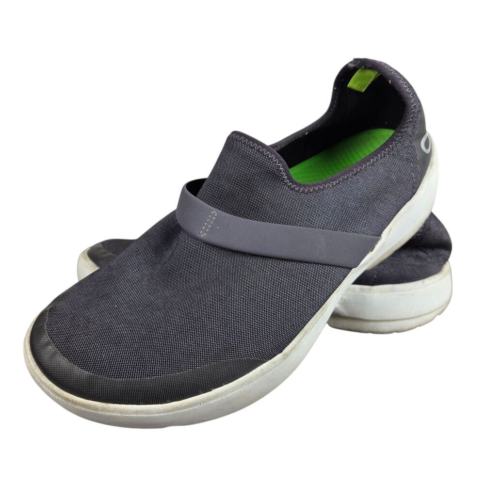 OOFOS Oomg Women's 10 Gray White Recovery Sneakers Slip-On Low Top Comfort Shoes